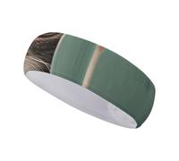 FJWKLRBV Sports Headband Peeping Behind The Door Printed Sweatband Headband Wide Headbands Sports Headbands for Running Yoga Daily Life Workout Unisex