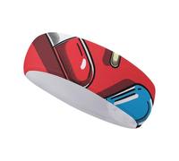 FJWKLRBV Sports Headband Red Pill Pattern Printed Sweatband Headband Wide Headbands Sports Headbands for Running Yoga Daily Life Workout Unisex