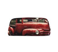 FJWSLCH 4th Of July Patriotic Old Red Truck Makeup Bag Travel Cosmetic Bag for Women Men Pencil Case Zipper Toiletry Bag Purse, Silver, One Size