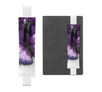 FJWSLCH Adjustable Pen Holder Elastic Band Pencil Pouch Clip PU Leather Pen Sleeve Pouch for Hardcover Journals Beautiful Butterfly Pencil Holder for Notebook, Hold 2-3 Pens, White