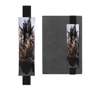FJWSLCH Adjustable Pen Holder Elastic Band Pencil Pouch Clip PU Leather Pen Sleeve Pouch for Hardcover Journals Owl on a branch Pencil Holder for Notebook, Hold 2-3 Pens, Black