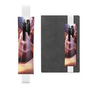 FJWSLCH Adjustable Pen Holder Elastic Band Pencil Pouch Clip PU Leather Pen Sleeve Pouch for Hardcover Journals Antelope Canyon Pencil Holder for Notebook, Hold 2-3 Pens, White