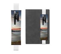 FJWSLCH Adjustable Pen Holder Elastic Band Pencil Pouch Clip PU Leather Pen Sleeve Pouch for Hardcover Journals Golden Gate Bridge Pencil Holder for Notebook, Hold 2-3 Pens, White