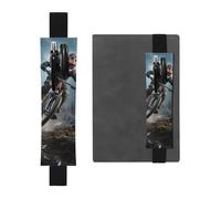 FJWSLCH Adjustable Pen Holder Elastic Band Pencil Pouch Clip PU Leather Pen Sleeve Pouch for Hardcover Journals Mountain Bike Tournament Pencil Holder for Notebook, Hold 2-3 Pens, Black