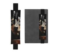 FJWSLCH Adjustable Pen Holder Elastic Band Pencil Pouch Clip PU Leather Pen Sleeve Pouch for Hardcover Journals Cute Pad Dachshund Pencil Holder for Notebook, Hold 2-3 Pens, Black