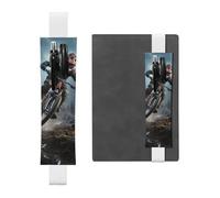 FJWSLCH Adjustable Pen Holder Elastic Band Pencil Pouch Clip PU Leather Pen Sleeve Pouch for Hardcover Journals Mountain Bike Tournament Pencil Holder for Notebook, Hold 2-3 Pens, White
