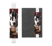 FJWSLCH Adjustable Pen Holder Elastic Band Pencil Pouch Clip PU Leather Pen Sleeve Pouch for Hardcover Journals dalmatian puppy Pencil Holder for Notebook, Hold 2-3 Pens, White