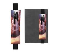 FJWSLCH Adjustable Pen Holder Elastic Band Pencil Pouch Clip PU Leather Pen Sleeve Pouch for Hardcover Journals Antelope Canyon Pencil Holder for Notebook, Hold 2-3 Pens, Black