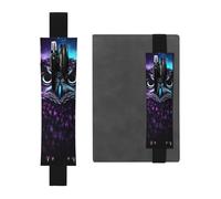 FJWSLCH Adjustable Pen Holder Elastic Band Pencil Pouch Clip PU Leather Pen Sleeve Pouch for Hardcover Journals Purple Owl Pencil Holder for Notebook, Hold 2-3 Pens, Black