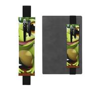 FJWSLCH Adjustable Pen Holder Elastic Band Pencil Pouch Clip PU Leather Pen Sleeve Pouch for Hardcover Journals cute frog Pencil Holder for Notebook, Hold 2-3 Pens, Black