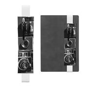 FJWSLCH Adjustable Pen Holder Elastic Band Pencil Pouch Clip PU Leather Pen Sleeve Pouch for Hardcover Journals Retro Cool Camera Collection Pencil Holder for Notebook, Hold 2-3 Pens, White