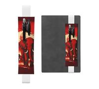 FJWSLCH Adjustable Pen Holder Elastic Band Pencil Pouch Clip PU Leather Pen Sleeve Pouch for Hardcover Journals Elephants Red Pencil Holder for Notebook, Hold 2-3 Pens, White