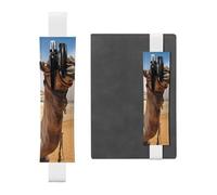 FJWSLCH Adjustable Pen Holder Elastic Band Pencil Pouch Clip PU Leather Pen Sleeve Pouch for Hardcover Journals Pyramid Camel Pencil Holder for Notebook, Hold 2-3 Pens, White