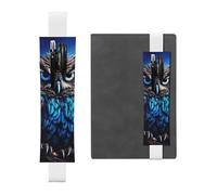 FJWSLCH Adjustable Pen Holder Elastic Band Pencil Pouch Clip PU Leather Pen Sleeve Pouch for Hardcover Journals Blue Owl Pencil Holder for Notebook, Hold 2-3 Pens, White