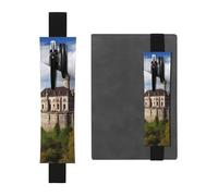FJWSLCH Adjustable Pen Holder Elastic Band Pencil Pouch Clip PU Leather Pen Sleeve Pouch for Hardcover Journals Historical monuments of Armenia Pencil Holder for Notebook, Hold 2-3 Pens, Black