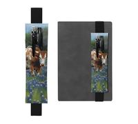 FJWSLCH Adjustable Pen Holder Elastic Band Pencil Pouch Clip PU Leather Pen Sleeve Pouch for Hardcover Journals Bluebonnet Longhorn Pencil Holder for Notebook, Hold 2-3 Pens, Black