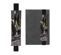 FJWSLCH Adjustable Pen Holder Elastic Band Pencil Pouch Clip PU Leather Pen Sleeve Pouch for Hardcover Journals Mother bear and her cubs Pencil Holder for Notebook, Hold 2-3 Pens, Black