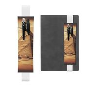 FJWSLCH Adjustable Pen Holder Elastic Band Pencil Pouch Clip PU Leather Pen Sleeve Pouch for Hardcover Journals Vintage Great Egyptian Pyramid Pencil Holder for Notebook, Hold 2-3 Pens, White