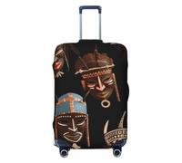 FJWSLCH African Ritual Ethnic Tribal Luggage Cover for Suitcase TSA Approved Elastic Suitcase Cover Anti-Scratch Travel Luggage Protector Cover Washable Trolley Case Cover Fit 18-32 Inch Luggage,