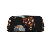 FJWSLCH African Ritual Ethnic Tribal Makeup Bag Travel Cosmetic Bag for Women Men Pencil Case Zipper Toiletry Bag Purse, Silver, One Size