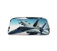FJWSLCH Aircraft Fighter Jets Makeup Bag Travel Cosmetic Bag for Women Men Pencil Case Zipper Toiletry Bag Purse, Silver, One Size