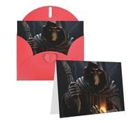 FJWSLCH All Occasion Greeting Cards Set Grim-Reaper Birthday Card Blank Note Cards with Envelopes 6x4 Inches Blank Greeting Card Thank You Card, Thinking of You Cards