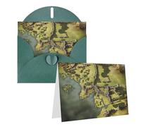 FJWSLCH All Occasion Greeting Cards Set Middle Earth Map Birthday Card Blank Note Cards with Envelopes 6x4 Inches Blank Greeting Card Thank You Card, Thinking of You Cards
