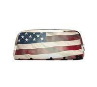 FJWSLCH American Flag Veterans Day Makeup Bag Travel Cosmetic Bag for Women Men Pencil Case Zipper Toiletry Bag Purse, Silver, One Size