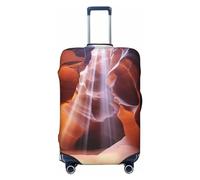 FJWSLCH Antelope Canyon Luggage Cover for Suitcase TSA Approved Elastic Suitcase Cover Anti-Scratch Travel Luggage Protector Cover Washable Trolley Case Cover Fit 18-32 Inch Luggage, Black, XL