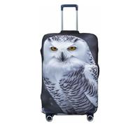 FJWSLCH Arctic Owl Luggage Cover for Suitcase TSA Approved Elastic Suitcase Cover Anti-Scratch Travel Luggage Protector Cover Washable Trolley Case Cover Fit 18-32 Inch Luggage, Black, M