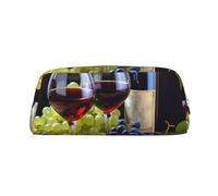 FJWSLCH Art Red Wine Galsses & Grapes Makeup Bag Travel Cosmetic Bag for Women Men Pencil Case Zipper Toiletry Bag Purse, Silver, One Size