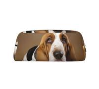 FJWSLCH Basset Hound Makeup Bag Travel Cosmetic Bag for Women Men Pencil Case Zipper Toiletry Bag Purse, Silver, One Size