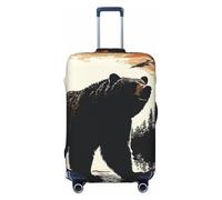 FJWSLCH Bear silhouette Luggage Cover for Suitcase TSA Approved Elastic Suitcase Cover Anti-Scratch Travel Luggage Protector Cover Washable Trolley Case Cover Fit 18-32 Inch Luggage, Black, M