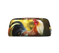 FJWSLCH Beautiful Rooster Hen Makeup Bag Travel Cosmetic Bag for Women Men Pencil Case Zipper Toiletry Bag Purse, Gold, One Size