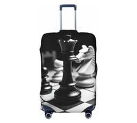 FJWSLCH black and white chess Luggage Cover for Suitcase TSA Approved Elastic Suitcase Cover Anti-Scratch Travel Luggage Protector Cover Washable Trolley Case Cover Fit 18-32 Inch Luggage, Black, XL