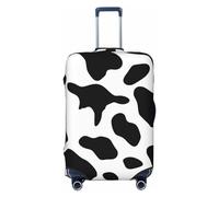 FJWSLCH Black and White Cow Print Luggage Cover for Suitcase TSA Approved Elastic Suitcase Cover Anti-Scratch Travel Luggage Protector Cover Washable Trolley Case Cover Fit 18-32 Inch Luggage, Black,