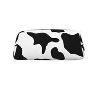 FJWSLCH Black and White Cow Print Makeup Bag Travel Cosmetic Bag for Women Men Pencil Case Zipper Toiletry Bag Purse, Gold, One Size