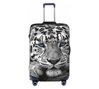 FJWSLCH Black and white tiger Luggage Cover for Suitcase TSA Approved Elastic Suitcase Cover Anti-Scratch Travel Luggage Protector Cover Washable Trolley Case Cover Fit 18-32 Inch Luggage, Black, M
