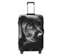 FJWSLCH Black Labrador Puppy Luggage Cover for Suitcase TSA Approved Elastic Suitcase Cover Anti-Scratch Travel Luggage Protector Cover Washable Trolley Case Cover Fit 18-32 Inch Luggage, Black, XL
