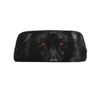 FJWSLCH Black Red Eyed Wolf Makeup Bag Travel Cosmetic Bag for Women Men Pencil Case Zipper Toiletry Bag Purse, Gold, One Size