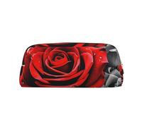 FJWSLCH Black White and Red Roses Makeup Bag Travel Cosmetic Bag for Women Men Pencil Case Zipper Toiletry Bag Purse, Gold, One Size