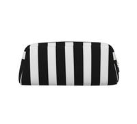 FJWSLCH Black & White Stripe Makeup Bag Travel Cosmetic Bag for Women Men Pencil Case Zipper Toiletry Bag Purse, Gold, One Size