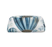 FJWSLCH Blue Hot Air Balloon Makeup Bag Travel Cosmetic Bag for Women Men Pencil Case Zipper Toiletry Bag Purse, Gold, One Size