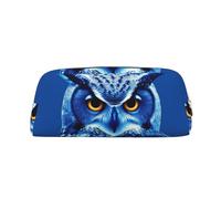 FJWSLCH Blue Owl Makeup Bag Travel Cosmetic Bag for Women Men Pencil Case Zipper Toiletry Bag Purse, Gold, One Size