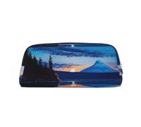 FJWSLCH Blue Sunset Makeup Bag Travel Cosmetic Bag for Women Men Pencil Case Zipper Toiletry Bag Purse, Silver, One Size