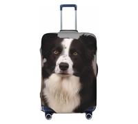 FJWSLCH Border Collie Luggage Cover for Suitcase TSA Approved Elastic Suitcase Cover Anti-Scratch Travel Luggage Protector Cover Washable Trolley Case Cover Fit 18-32 Inch Luggage, Black, L