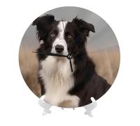 FJWSLCH Border Collie Wall Clock for Living Room Modern Wall Clocks Non-Ticking Silent Round Clock Battery Operated Kitchen Clock Decorative Office Clock Easy to Read