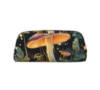 FJWSLCH Butterfly Mushroom Makeup Bag Travel Cosmetic Bag for Women Men Pencil Case Zipper Toiletry Bag Purse, Gold, One Size
