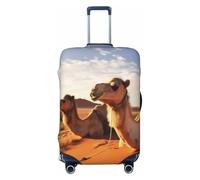 FJWSLCH Camels Rest Desert Luggage Cover for Suitcase TSA Approved Elastic Suitcase Cover Anti-Scratch Travel Luggage Protector Cover Washable Trolley Case Cover Fit 18-32 Inch Luggage, Black, S