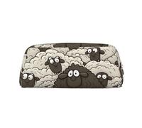 FJWSLCH Cartoon Black White Sheep Makeup Bag Travel Cosmetic Bag for Women Men Pencil Case Zipper Toiletry Bag Purse, Gold, One Size